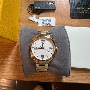 Fendi 34mm yellow gold watch